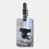 Étiquette À Bagage Black Russian Terrier Laisser neiger Noël (Devant Vertical)