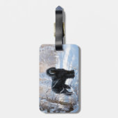 Étiquette À Bagage Black Russian Terrier Laisser neiger Noël (Dos Vertical)