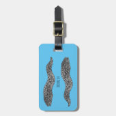 Étiquette À Bagage Black spotted moray eel cartoon (Devant Vertical)