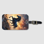 Étiquette À Bagage Black Stallion in Desert  (Devant Horizontal)