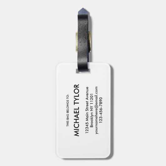 Étiquette À Bagage Black Terrazzo Pattern Texture  (Dos Vertical)