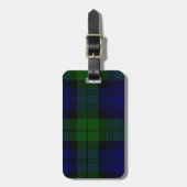Étiquette À Bagage Black Watch Tartan bleu vert Plaid (Devant Vertical)