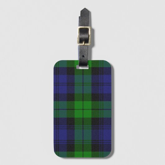 Étiquette À Bagage Black Watch Tartan Plaid Scottish Motif (Devant Vertical)