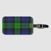 Étiquette À Bagage Black Watch Tartan Plaid Scottish Motif (Devant Horizontal)