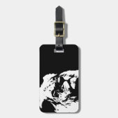 Étiquette À Bagage Black & white lion pop art (Devant Vertical)