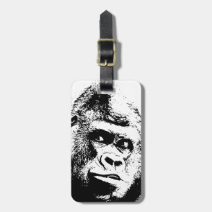 Étiquette À Bagage Black White Pop Art Gorilla