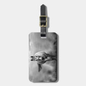 Étiquette À Bagage Black White Runse Horse Freedom (Devant Vertical)