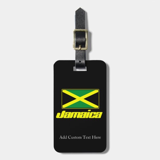 Étiquette À Bagage Black with Jamaica (Devant Vertical)