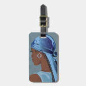 Étiquette À Bagage Black woman with durag artwork (Devant Vertical)
