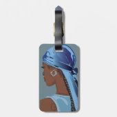 Étiquette À Bagage Black woman with durag artwork (Dos Vertical)