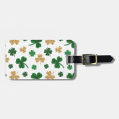 ÉTIQUETTE À BAGAGE BLANC AVEC VERT & PARTIES SCINTILLANT OR REGARDER  (Devant horizontal)