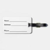 ÉTIQUETTE À BAGAGE BLANC AVEC VERT & PARTIES SCINTILLANT OR REGARDER  (Dos horizontal)