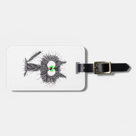 Étiquette À Bagage Blanc de chat confus (Devant horizontal)