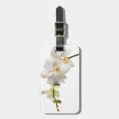 Étiquette À Bagage Blanc floral de Dendrobium d'orchidée de jet blanc (Devant Vertical)