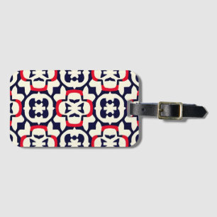 Étiquette À Bagage Blanc rouge et bleu de luxe