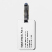 Étiquette À Bagage Blanc solide (Dos Vertical)