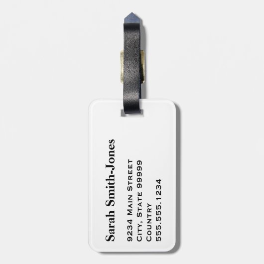 Étiquette À Bagage Blanc solide (Dos Vertical)