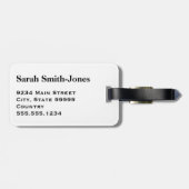 Étiquette À Bagage Blanc solide (Dos horizontal)