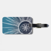 Étiquette À Bagage Blanc Sun Moon Mandala Blue Gradient Design (Dos horizontal)