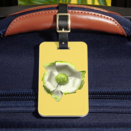 Étiquette À Bagage Blanc Vert Printemps Fleur MOD Retro 60s (Insitu Rectoal 2)