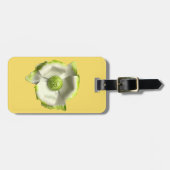 Étiquette À Bagage Blanc Vert Printemps Fleur MOD Retro 60s (Devant horizontal)