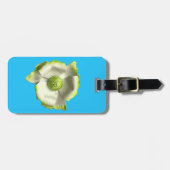 Étiquette À Bagage Blanc Vert Printemps Fleur MOD Retro Bleu Fleur (Devant horizontal)
