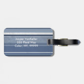 Étiquette À Bagage Bleu (Dos horizontal)