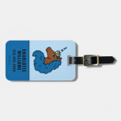 Étiquette À Bagage Bleu Afro Unicorn (Devant horizontal)