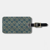 ÉTIQUETTE À BAGAGE BLEU AVEC JOLIMENT GOLD CELTIC KNOTS (Devant horizontal)