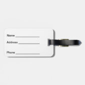 ÉTIQUETTE À BAGAGE BLEU AVEC JOLIMENT GOLD CELTIC KNOTS (Dos horizontal)