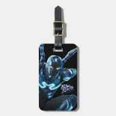 Étiquette À Bagage Bleu Beetle Leaping Caractère Art (Devant Vertical)