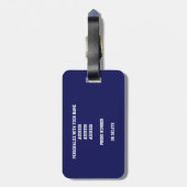 Étiquette À Bagage bleu blanc basketball couleurs de l'équipe de voya (Dos Vertical)