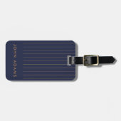 Étiquette À Bagage Bleu Bleu Marine Personnalisé Pour Lui (Devant horizontal)