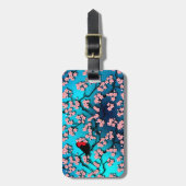 Étiquette À Bagage Bleu Ciel Cerisier Fleur (Devant Vertical)