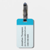 Étiquette À Bagage Bleu-clair (Dos Vertical)