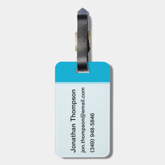 Étiquette À Bagage Bleu-clair (Dos Vertical)