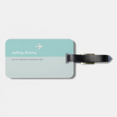 Étiquette À Bagage Bleu clair Élégant et moderne Aero Travel (Dos horizontal)