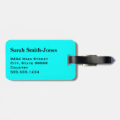 Étiquette À Bagage Bleu d'Aqua solide (Dos horizontal)