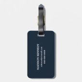 Étiquette À Bagage Bleu de carte de Vieux Monde (Dos Vertical)