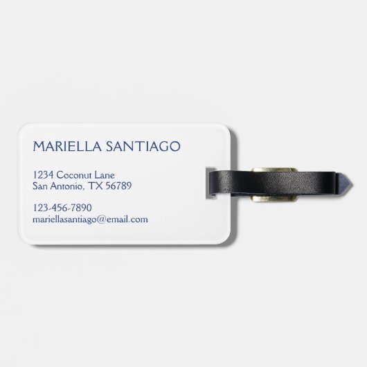 Étiquette À Bagage Bleu de Fiesta (Dos horizontal)