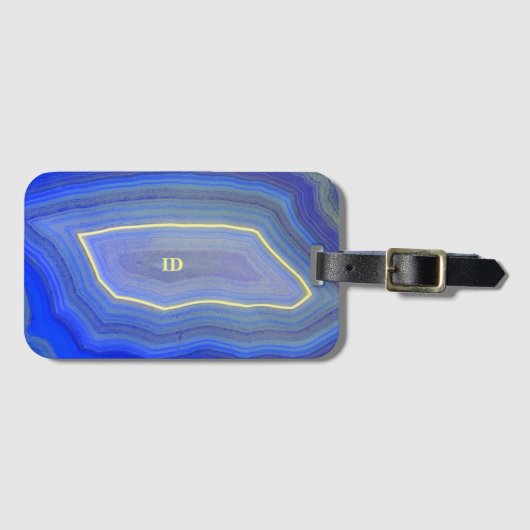 Étiquette À Bagage Bleu de l'Agate (Devant Horizontal)