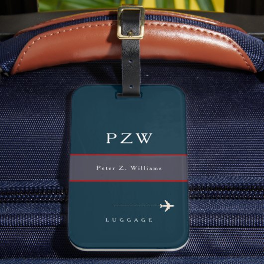 Étiquette À Bagage Bleu de marine avec nom Élégant (Insitu Rectoal 2)