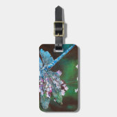 Étiquette À Bagage Bleu Dragonfly Repose Sur L'Ail Sauvage (Devant Vertical)