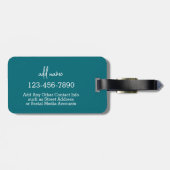 Étiquette À Bagage Bleu et Jaune de marguerite Whimsical Texte person (Dos horizontal)