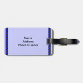 Étiquette À Bagage Bleu et noir mince (Dos horizontal)