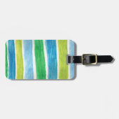 Étiquette À Bagage Bleu et vert (Devant horizontal)