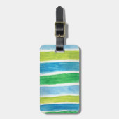 Étiquette À Bagage Bleu et vert (Devant Vertical)