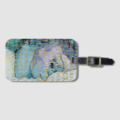 Étiquette À Bagage Bleu Femme Face Or Citations Inspirationnelles (Devant Horizontal)