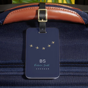 Étiquette À Bagage Bleu foncé discret Avion Identifiant de voyage