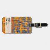 Étiquette À Bagage Bleu Jaune Peinture d'Art Abstrait 4 (Devant horizontal)